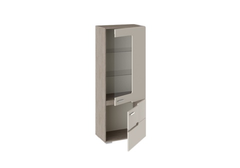 Витрина низкая Фьюжн бежевый / дуб сонома трюфель